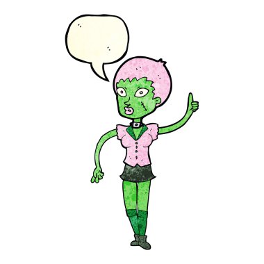 Konuşma balonlu cadılar bayramı kızı.