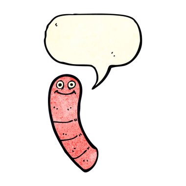 Konuşma baloncuklu çizgi film solucanı