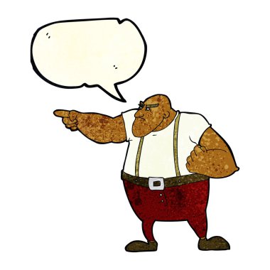 çizgi film kızgın sert adam konuşma balonunu işaret ediyor.