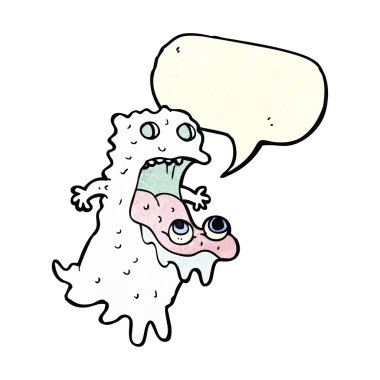 Konuşma balonlu iğrenç bir hayalet.