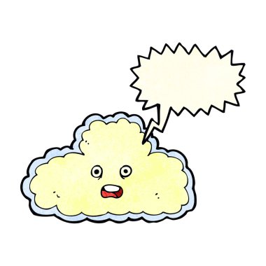 çizgi film bulut sembolü ile konuşma balonu