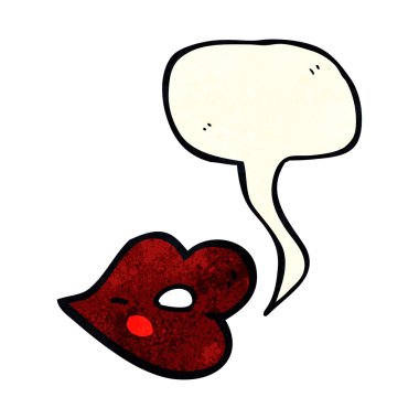 karikatür konuşma balonu ile parlak dudaklar