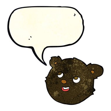 çizgi film siyah ayı yüz ile konuşma balonu