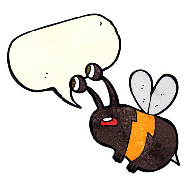 çizgi film konuşma balonlu ürkek arı