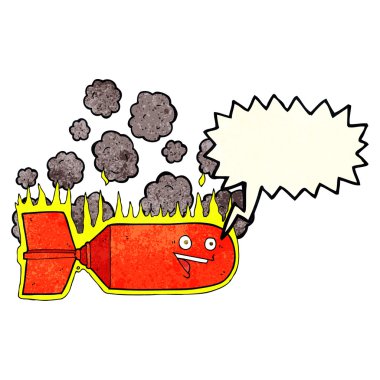 çizgi film düşen bomba ile konuşma balonu