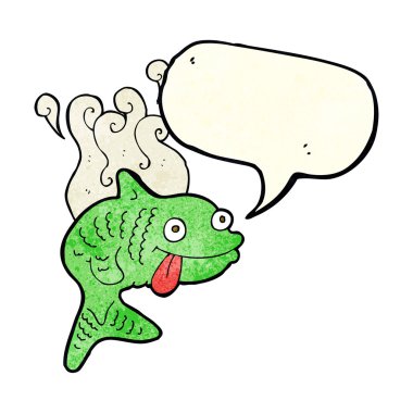 karikatür konuşma balonu kokulu balıkla