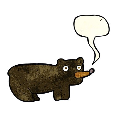 komik karikatür siyah ayı ile konuşma balonu