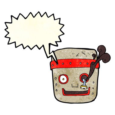 çizgi film robot kafa ile konuşma balonu