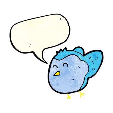 Konuşma baloncuklu çizgi film kuşu