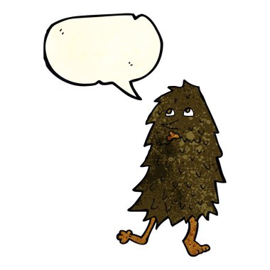 Konuşma baloncuklu çizgi film canavarı