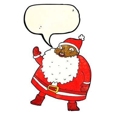 komik sallayarak Noel Baba karikatür konuşma balonu ile