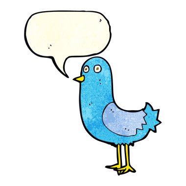 Konuşma baloncuklu çizgi film kuşu