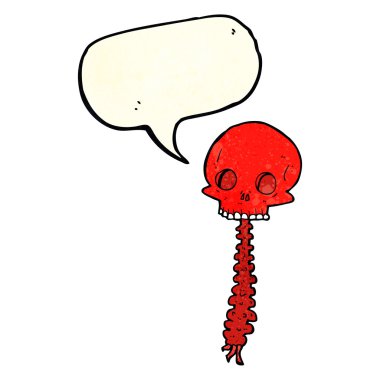 Konuşma baloncuklu ürkütücü karikatür.