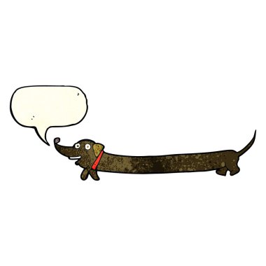 Konuşma baloncuklu çizgi film dachshund