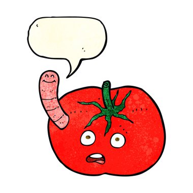 çizgi film domates konuşma balonu solucanı ile