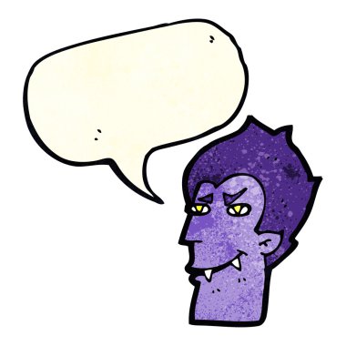 çizgi film vampir yüz ile konuşma balonu