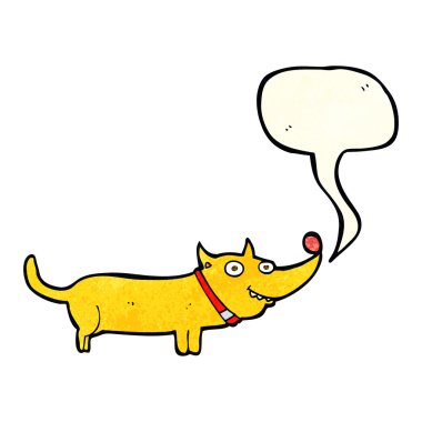 çizgi film mutlu köpek konuşma balonu ile