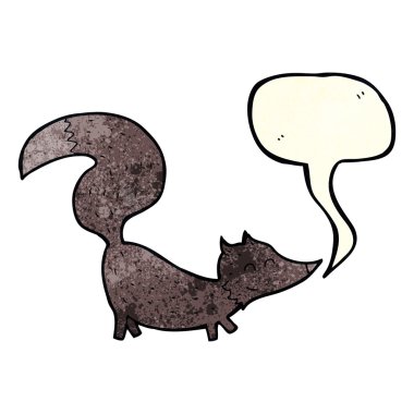 Küçük kurt yavru konuşma balonu ile çizgi film