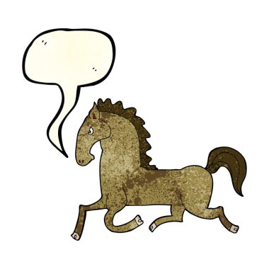 konuşma balonu ile çalışan at çizgi film