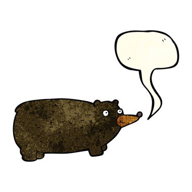 Konuşma baloncuklu komik çizgi film ayısı