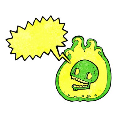 Cadılar Bayramı alev sınır konuşma balonu ile çizgi film