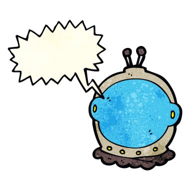 Konuşma baloncuklu astronot miğferi