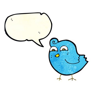 karikatür komik kuş ile konuşma balonu