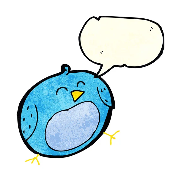 Oiseau de dessin animé avec bulle de parole — Image vectorielle