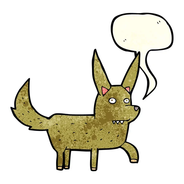 Dessin animé chien sauvage avec bulle de parole — Image vectorielle