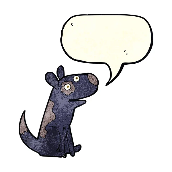 Cartoon happy dog with speech bubble — Stock Vector