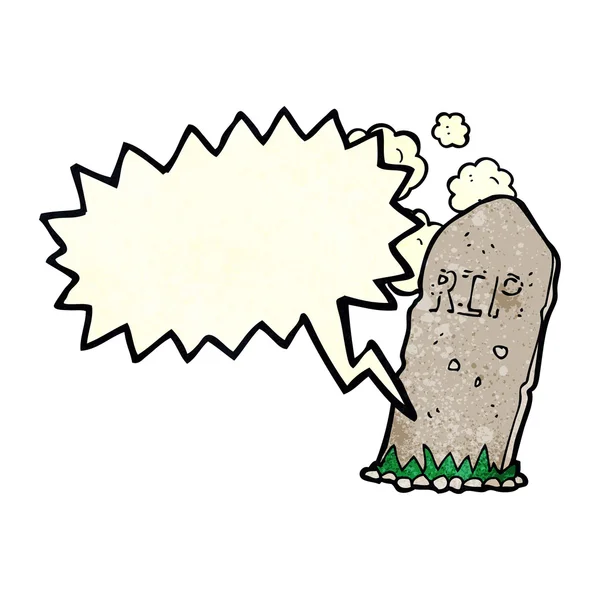 Cartoon spooky grave with speech bubble — Stock Vector