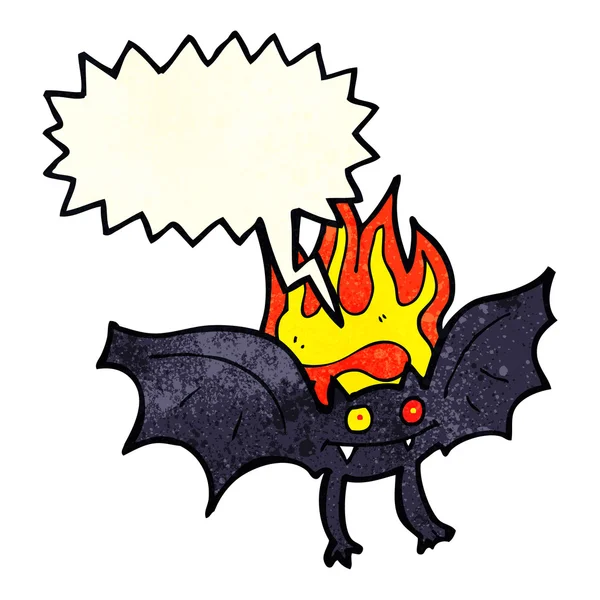 Tecknad vampyr bat med tal bubbla — Stock vektor