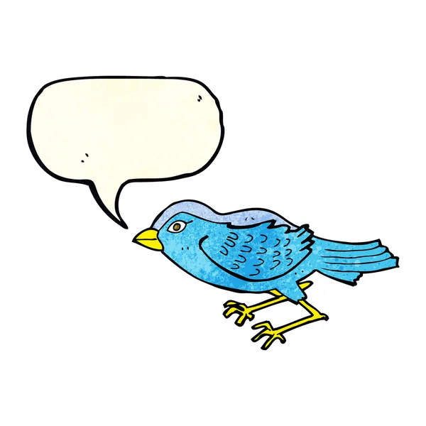 Pássaro do jardim dos desenhos animados com bolha de fala —  Vetores de Stock