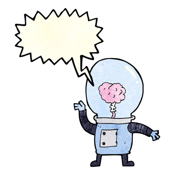 Cartoon robot cyborg with speech bubble — Stock Vector
