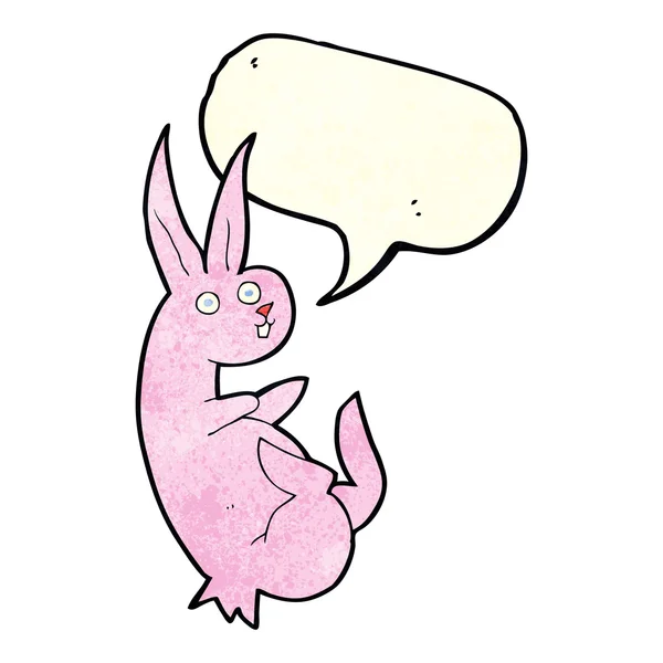 Cue królik kreskówki z bańki mowy — Wektor stockowy