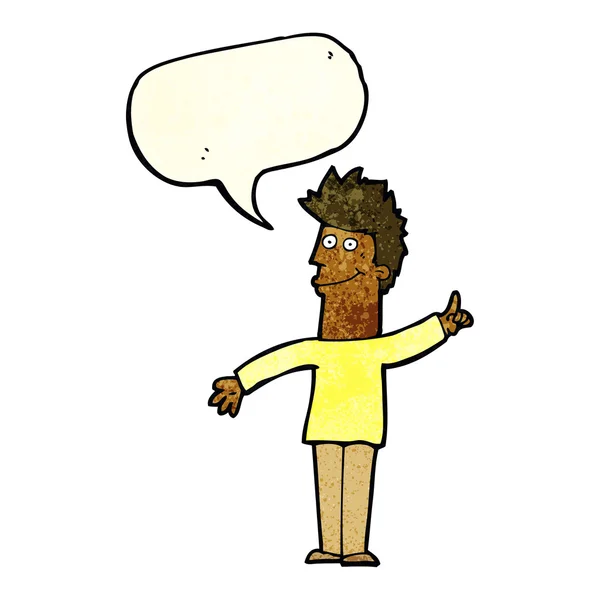 Hombre de dibujos animados con idea con burbuja de habla — Archivo Imágenes Vectoriales