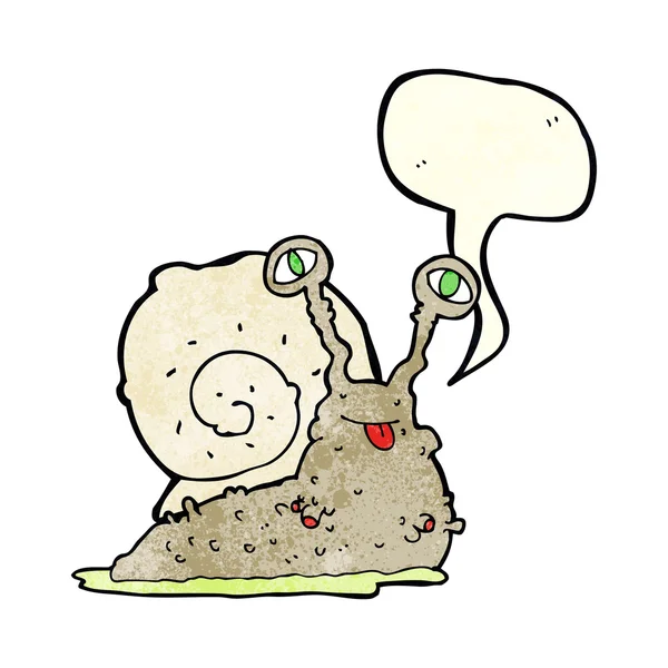 Cartoon-Nacktschnecke mit Sprechblase — Stockvektor