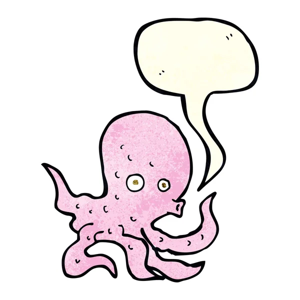 Cartoon octopus with speech bubble — Stock Vector