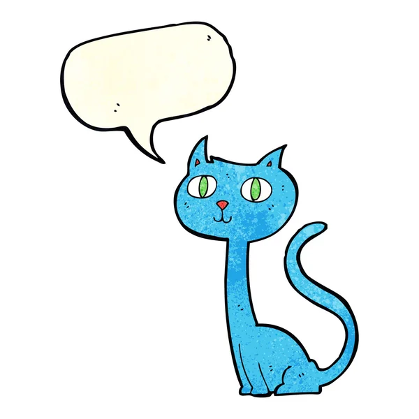 Γάτα γελοιογραφία με το συννεφάκι λόγου — Διανυσματικό Αρχείο