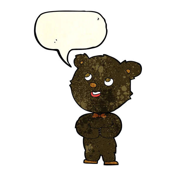 Cartoon niedlicher Teddybär mit Sprechblase — Stockvektor
