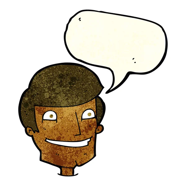 Hombre sonriente de dibujos animados con burbuja de habla — Archivo Imágenes Vectoriales