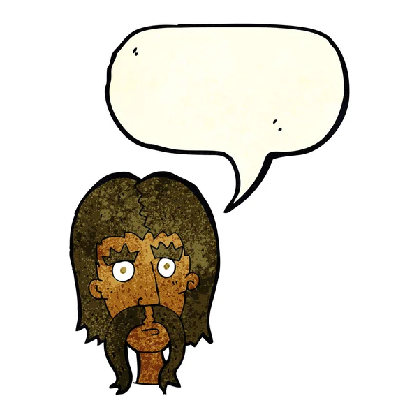 长胡子的卡通人物，有语言障碍 — 图库矢量图片