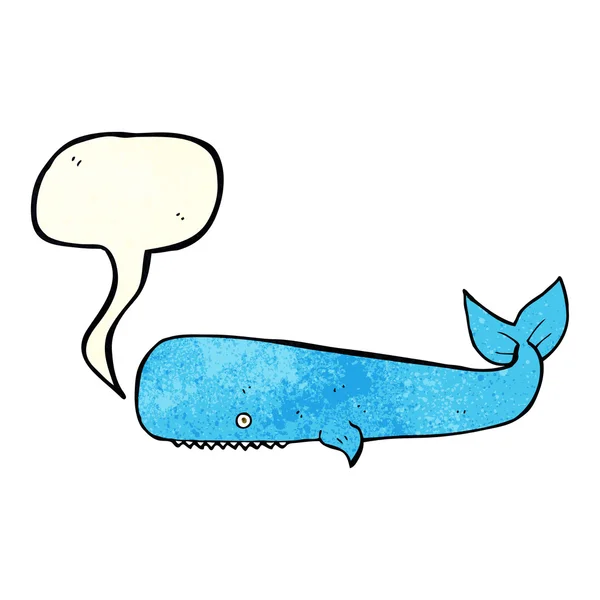 Baleine de dessin animé avec bulle de parole — Image vectorielle