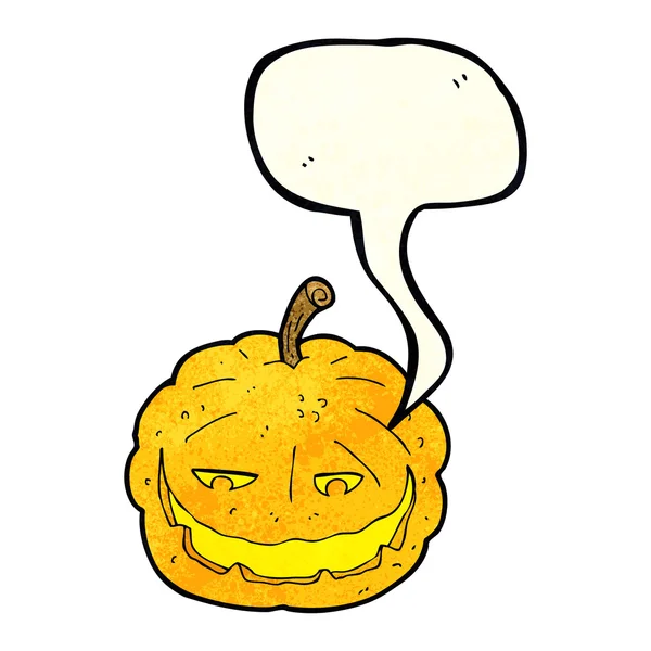 Calabaza de Halloween de dibujos animados con burbuja de habla — Archivo Imágenes Vectoriales