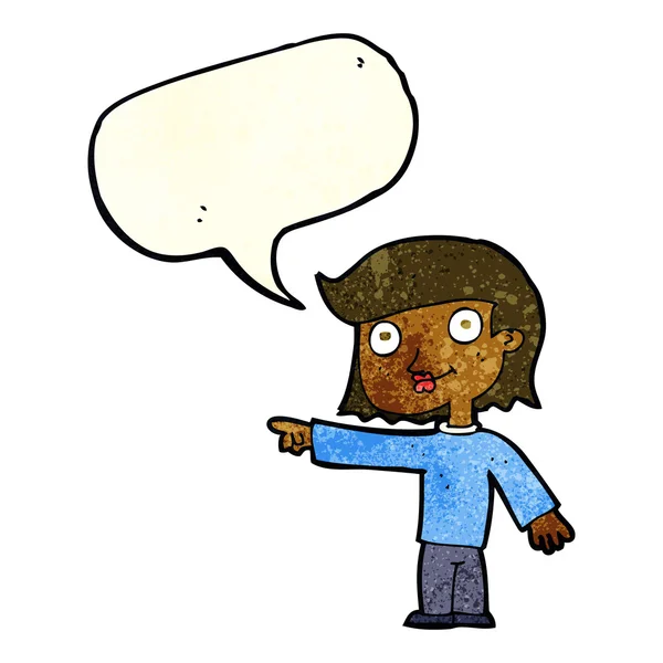 Karikatur zeigt Person mit Sprechblase — Stockvektor