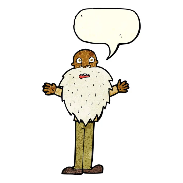 漫画は、吹き出しを歳の男性の髭 — ストックベクタ