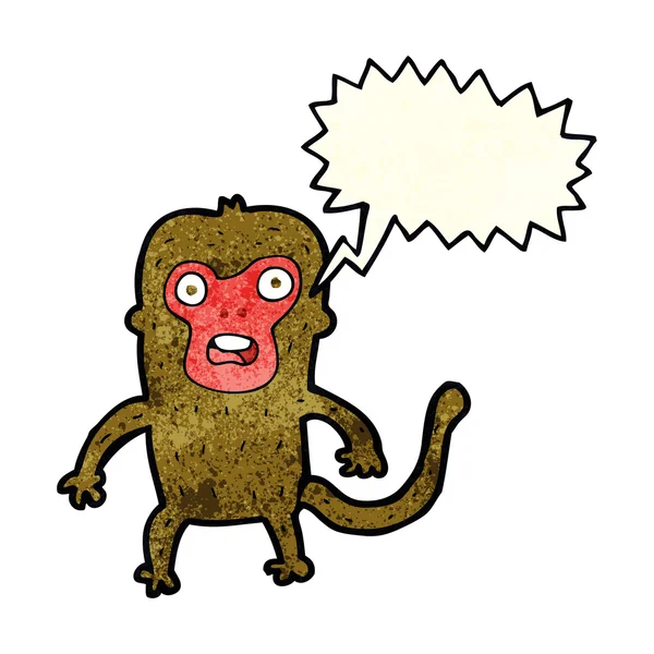Mono de dibujos animados con burbuja de habla — Vector de stock