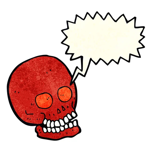 Cartoon skull with speech bubble — Stock Vector