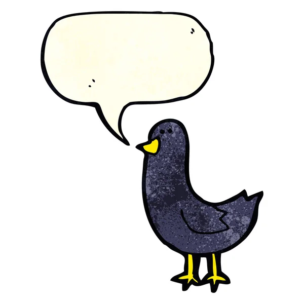 Oiseau de dessin animé avec bulle de parole — Image vectorielle