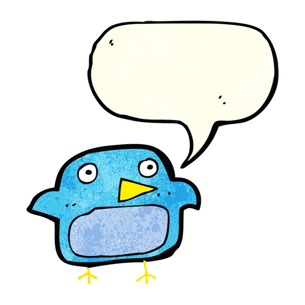 Cartoon-Bluebird mit Sprechblase — Stockvektor